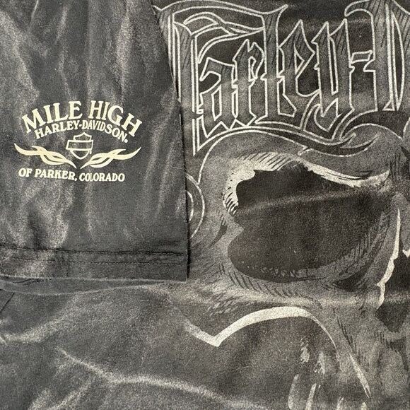 Harley-Davidson Skull Graphic Tee XXL Affliction Style Biker T-Shirt Colorado - Picture 2 of 8